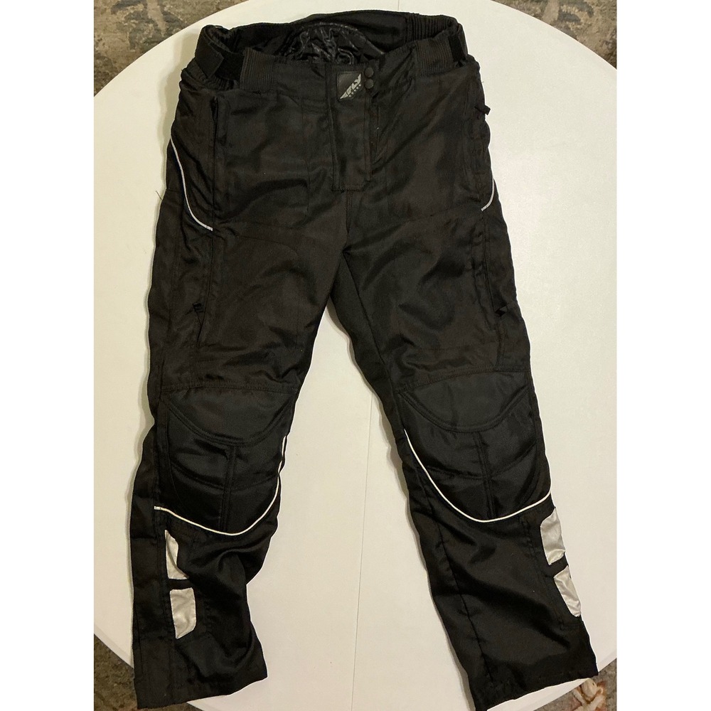 Fly Racing Motorcycle Riding Pants Mens 34 Black Padded Armored Reflective Biker